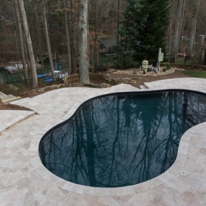 121. Lagoon shape pool with Ivory Travertine patio