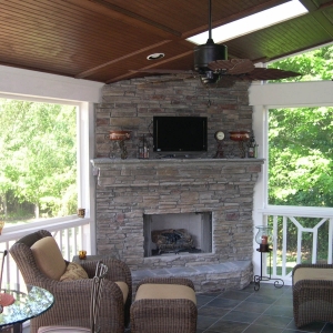 419.  Outdoor stone fireplace